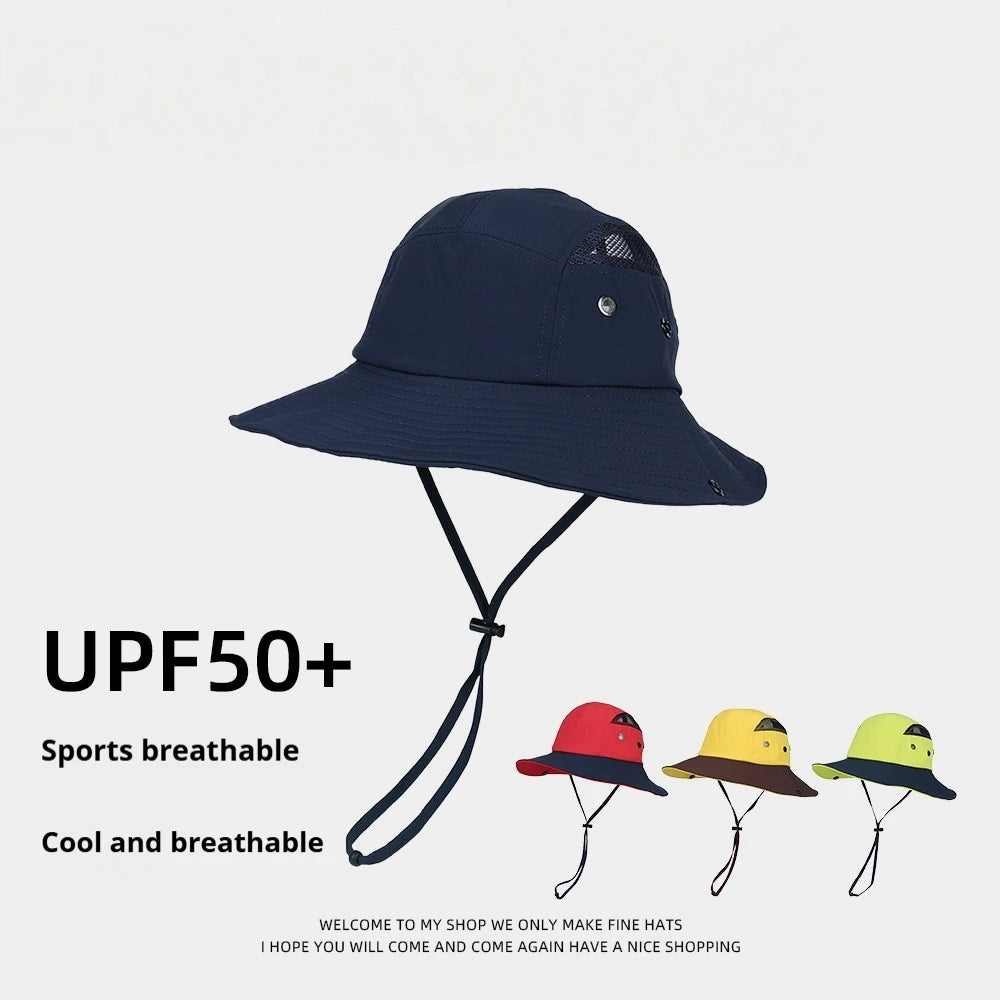 Chapéu de Sol Impermeável UPF50+ Unissex com Aba Larga, Secagem Rápida