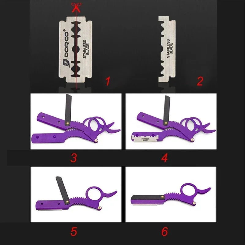 Navalha manual para barbear, aparar cabelo, barba e sobrancelhas…