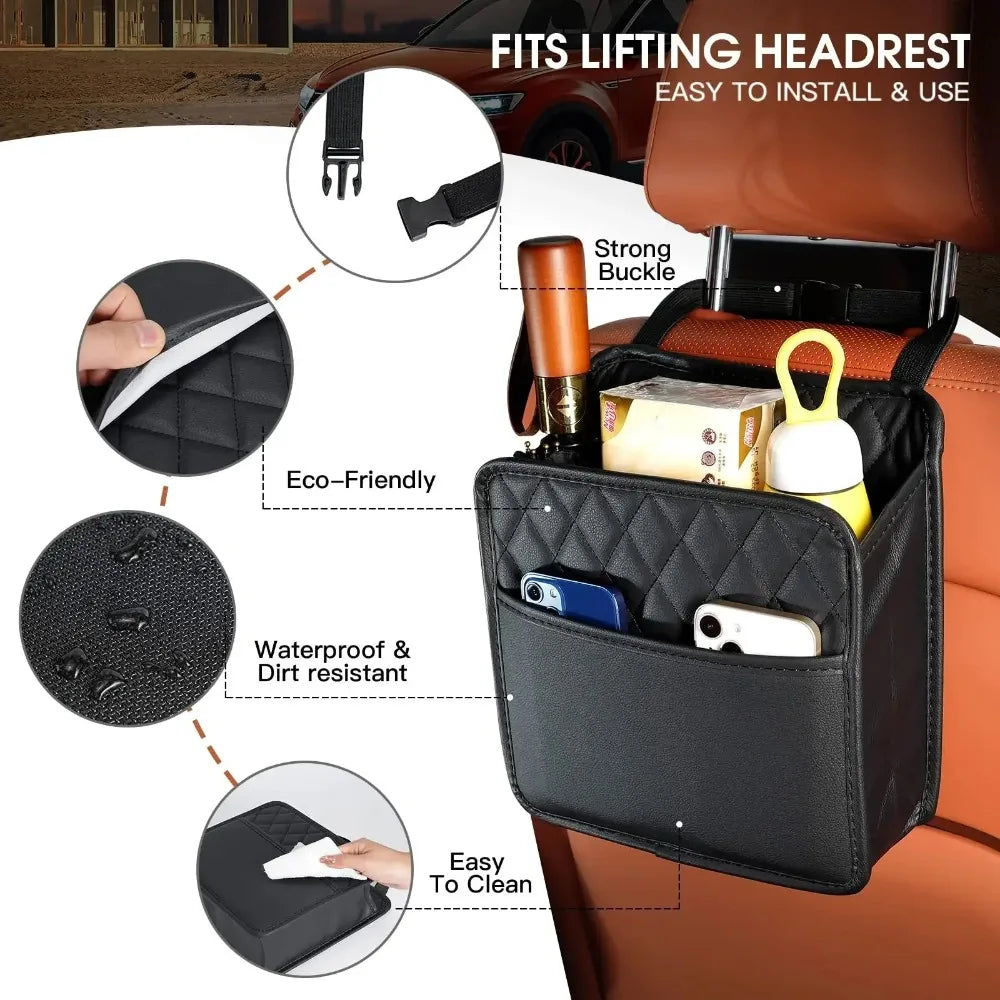 Bolsa multiuso para guardar cadeirinhas de carro, em couro, com bolso para lixo incluso – universal…