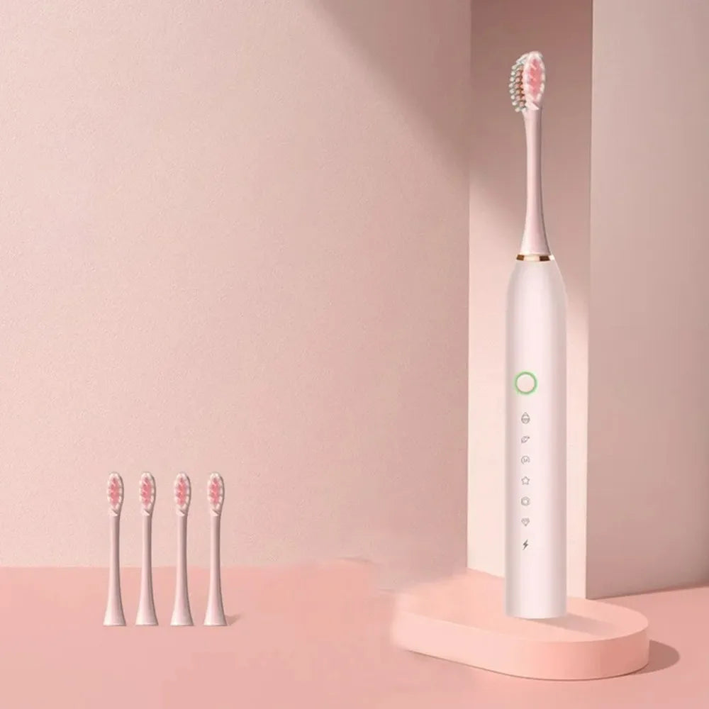 Escova Inteligente IPX7 Com 4 Cabeças Ultrassônicas à Prova Dágua