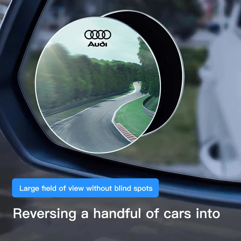 Espelho retrovisor 360° pequeno e redondo para carro, acessório automotivo para Audi