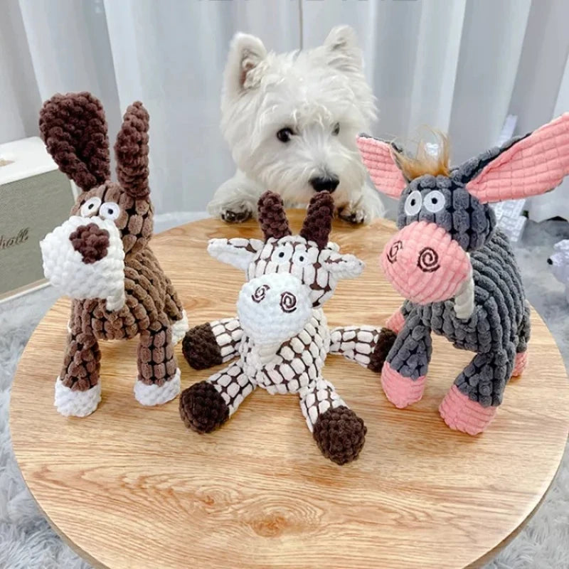 Brinquedo interativo de pelúcia em formato de cachorrinho para treinamento de dentição de cães…