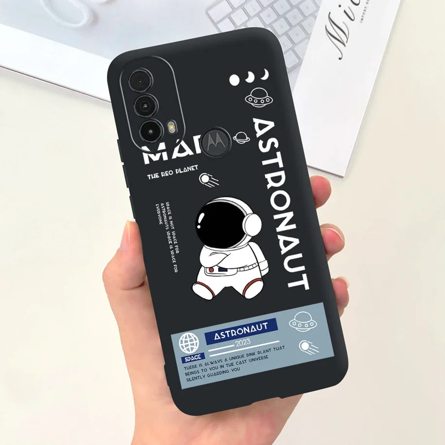 Capa de silicone com estampa de dinossauro para Moto E20 (XT2155 XT2155-1).