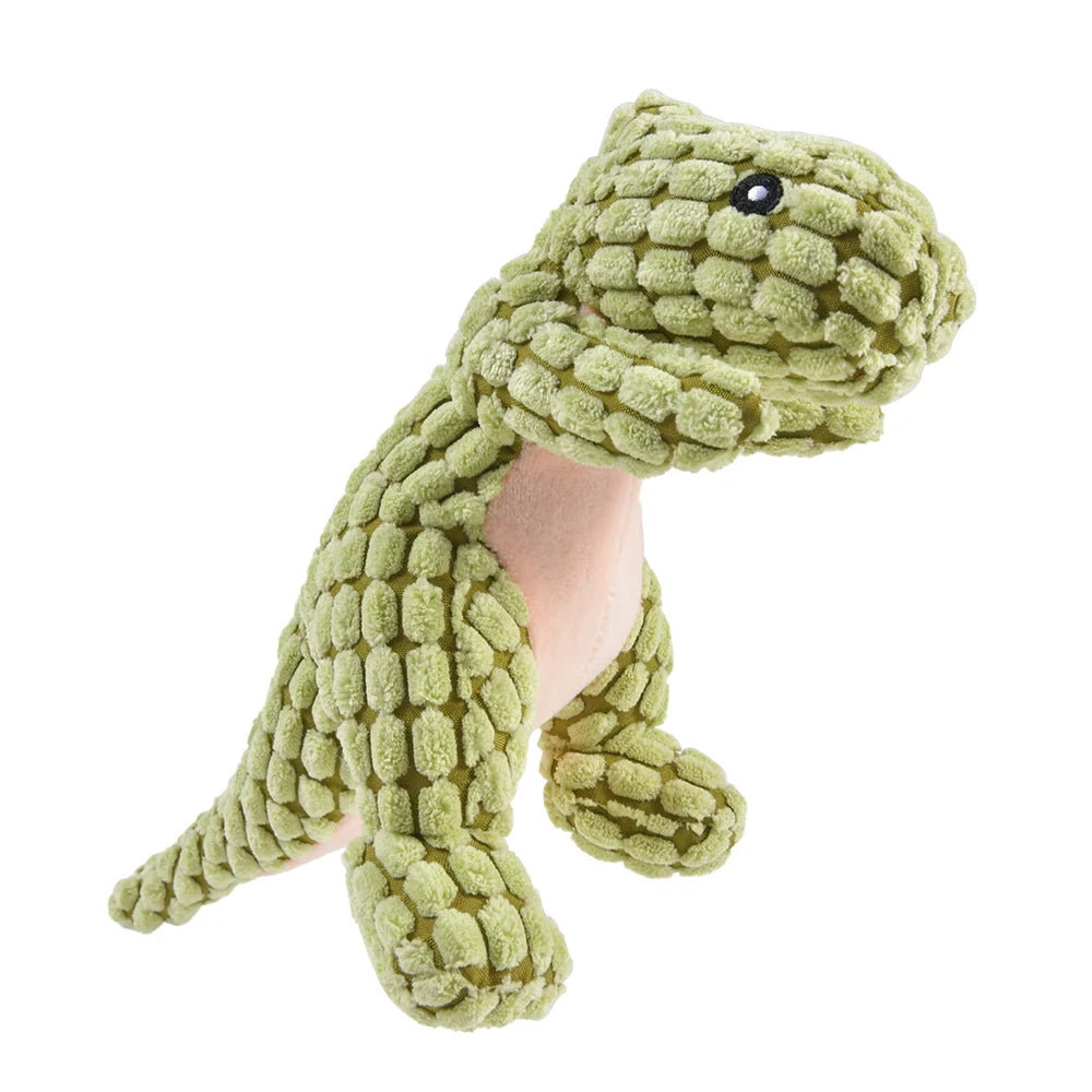 Brinquedos de pelúcia de dinossauro para cães e gatos, brinquedos interativos para mastigar.