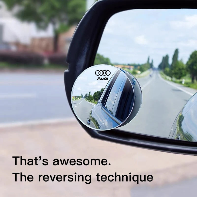 Espelho retrovisor 360° pequeno e redondo para carro, acessório automotivo para Audi