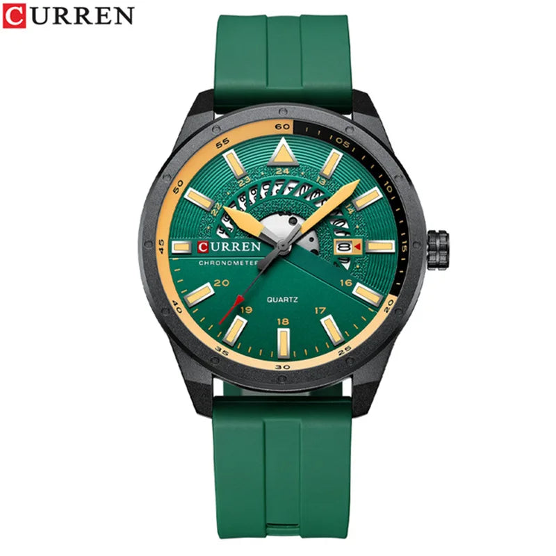 Relógio de quartzo masculino CURREN 8421, elegante e casual, à prova d'água e com luminescência.