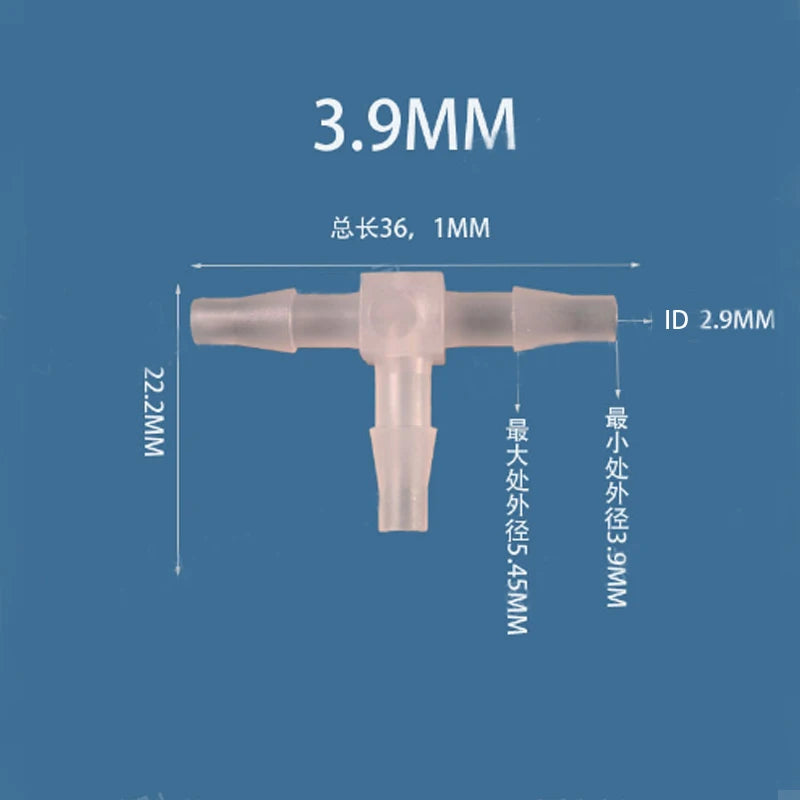 1 peça Conexão de Tubo de Plástico 1,6mm - 25mm Tipo T de 3 Vias com Barbela Pagoda