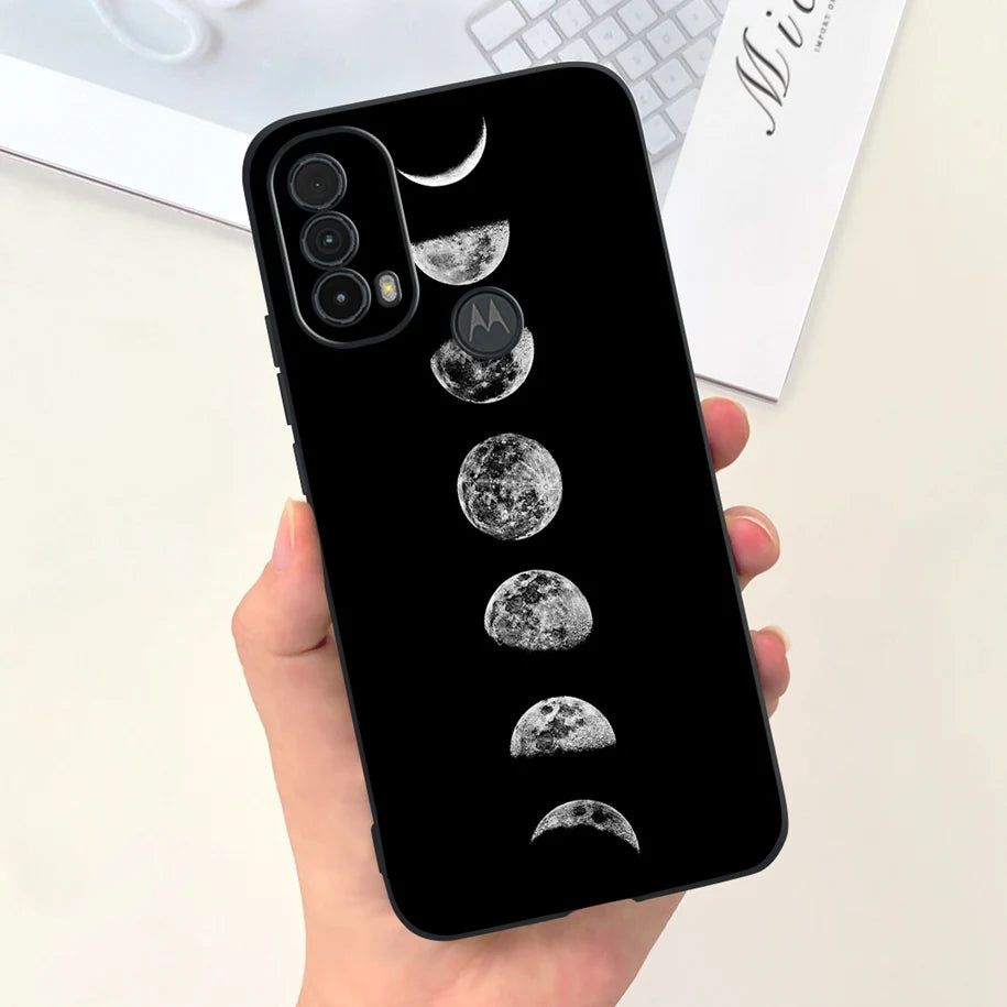 Capa de silicone com estampa de dinossauro para Moto E20 (XT2155 XT2155-1).