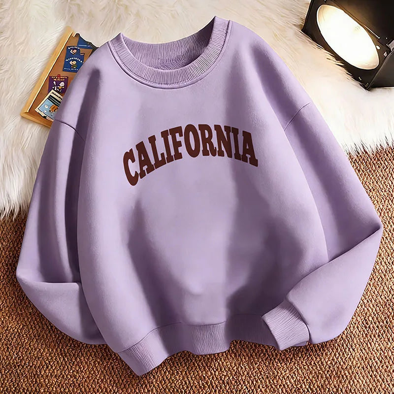 Moletom infantil com capuz e estampa da letra "California"