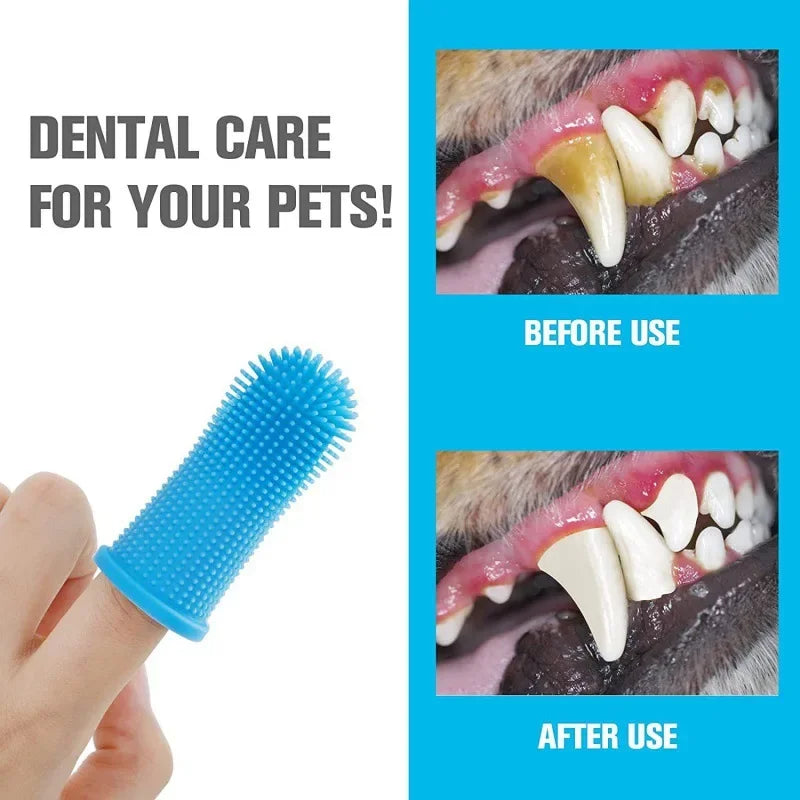 Escova de dentes de dedo super macia para cães e animais de estimação, para limpeza dos dentes e cuidado com o hálito.