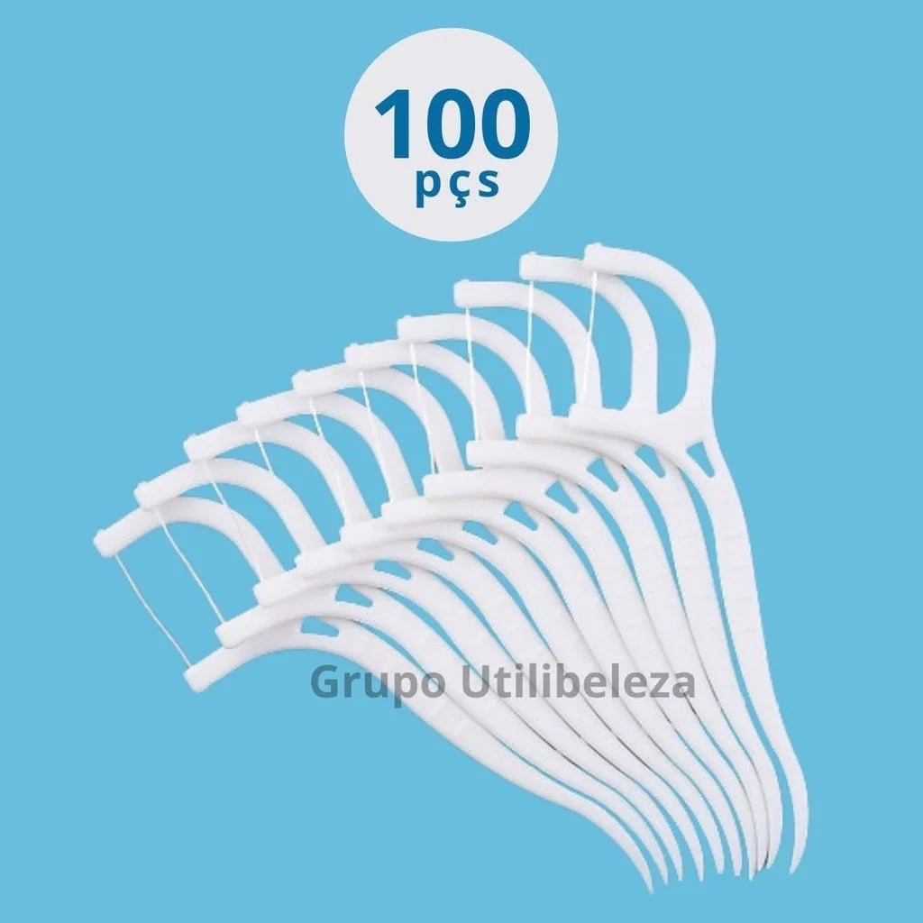 200 Unidades Fio Dental Haste Arqueada Ultr Fina Ideal Para Crianças E…