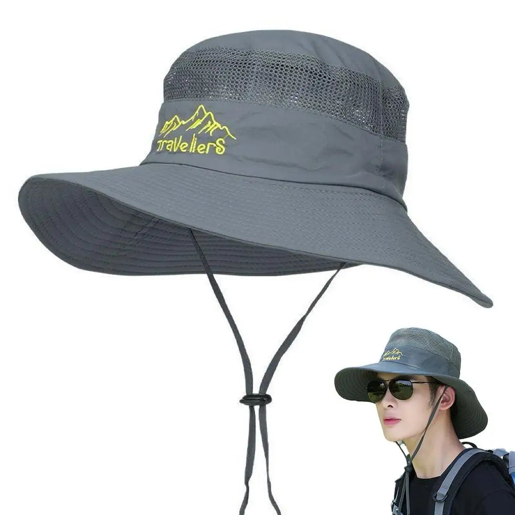 Chapéu de Sol de Aba Larga com Proteção UPF 50+ para Pesca, Unissex, Respirável e Ideal para Caminhadas