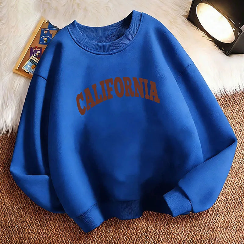 Moletom infantil com capuz e estampa da letra "California"
