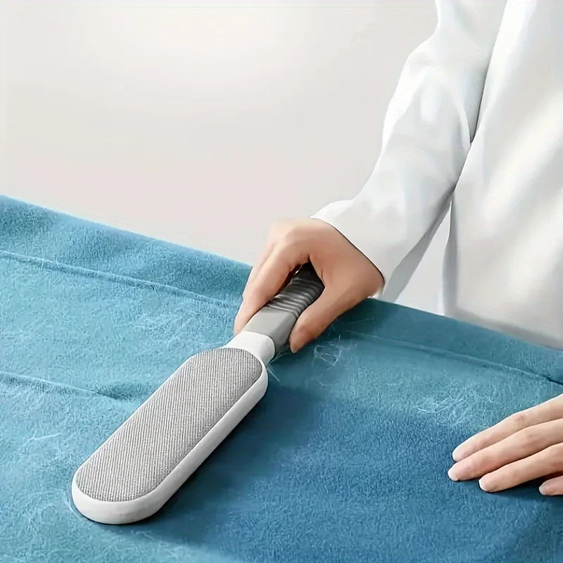 Removedor de pelos de animais de estimação de dupla face, escova manual eletrostática adesiva para fiapos,