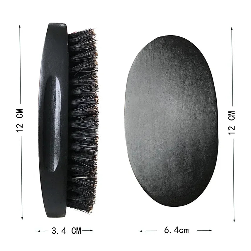Escova de cabelo masculina com cerdas de javali para barba natural.